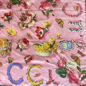 Gucci vintage silk floral scarf